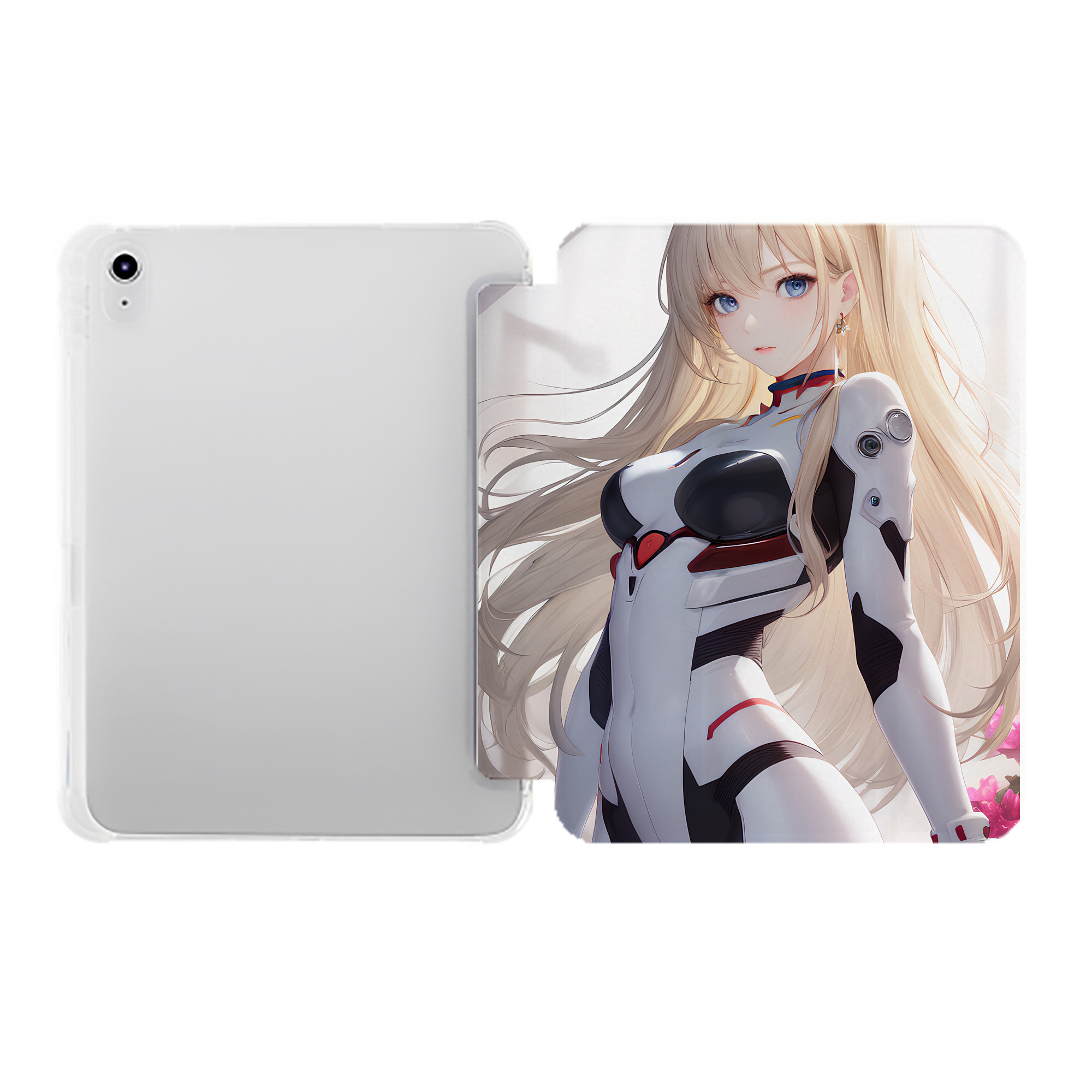 （画像用） EVA 新世紀エヴァンゲリオン IPad ケース ペン収納付き 三つ折りスタンド PUレザー×シリコン 対応機種9.5/10.5/10.9インチ